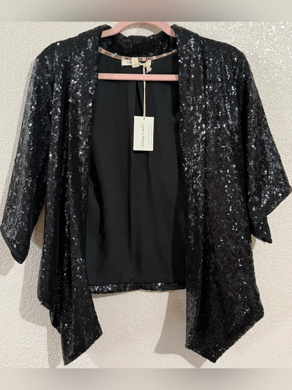 living doll Sequin Embellished Black Jacket with Branded Tag